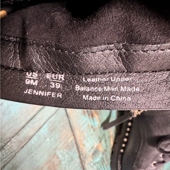 Sam Edelman Jennifer Black Leather Studded Moto Combat Boots Size 9 - Picture 10 of 14